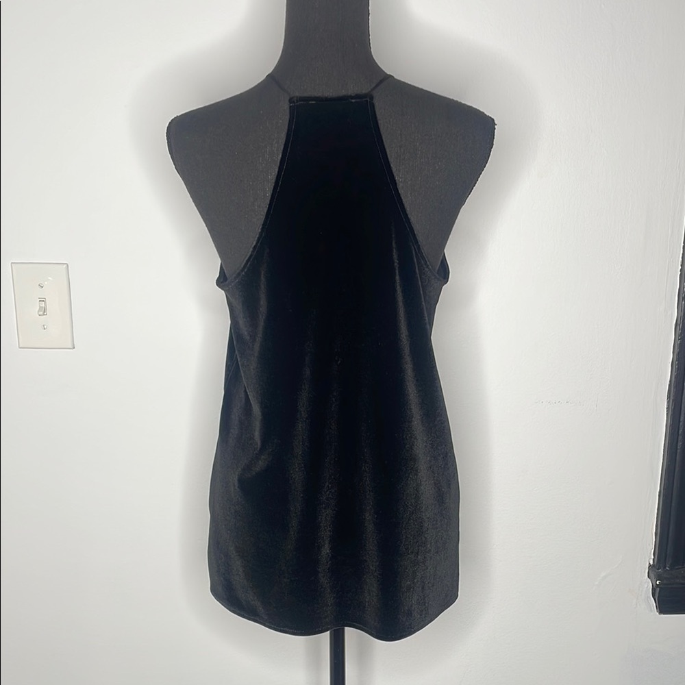 EXPRESS Elegant Black Criss Cross Velvet Top - Picture 4 of 10